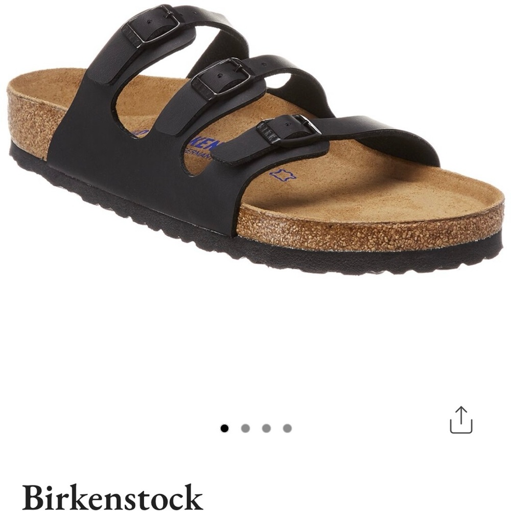Birkenstock Florida Soft Foot Bed Triple Strap Black Sandals